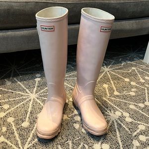 Pink Tall Hunter Rain Boots
